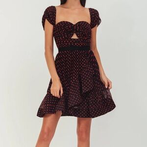 Self-Portrait Red Dot Mini Dress